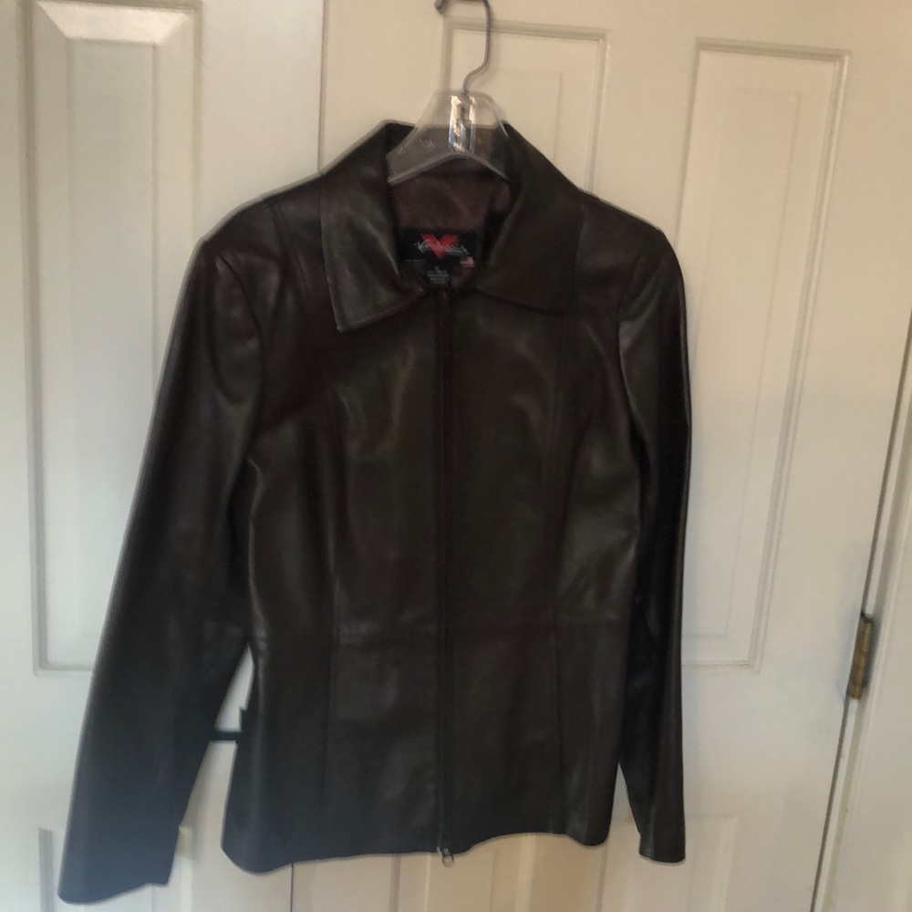 Brown Verducci leather jacket